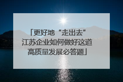 更好地“走出去” 江苏企业如何做好这道高质量发展必答题