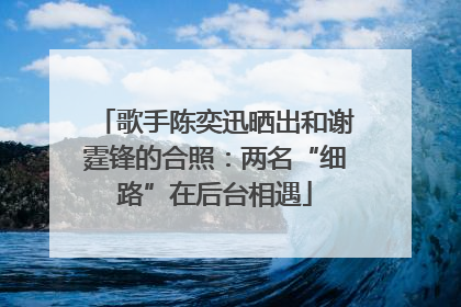 歌手陈奕迅晒出和谢霆锋的合照：两名“细路”在后台相遇