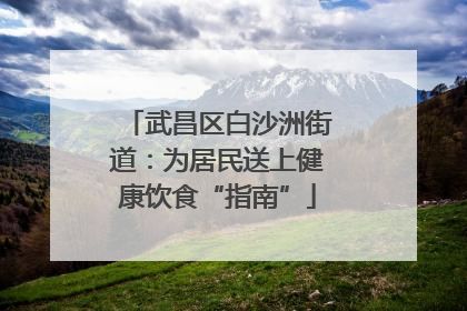 武昌区白沙洲街道：为居民送上健康饮食“指南”