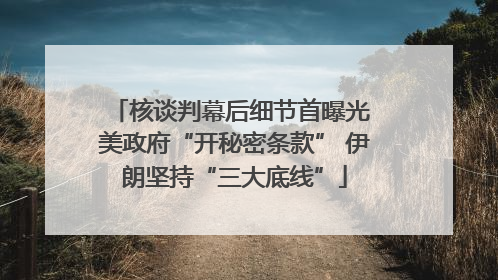 核谈判幕后细节首曝光 美政府“开秘密条款” 伊朗坚持“三大底线”