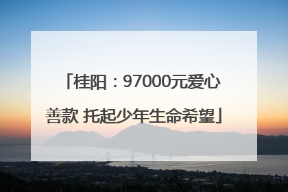 桂阳：97000元爱心善款 托起少年生命希望