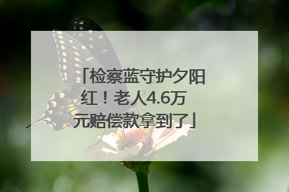 检察蓝守护夕阳红！老人4.6万元赔偿款拿到了