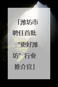 潍坊市聘任首批“更好潍坊”行业推介官