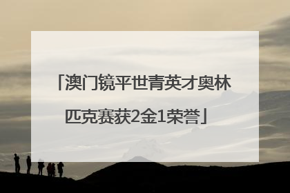 澳门镜平世青英才奥林匹克赛获2金1荣誉