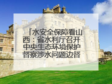 水安全保障看山西：省水利厅召开中央生态环境保护督察涉水问题边督边改工作推进会