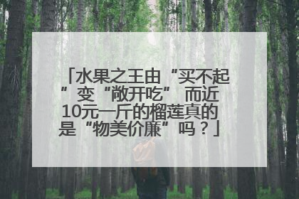 水果之王由“买不起”变“敞开吃” 而近10元一斤的榴莲真的是“物美价廉”吗？