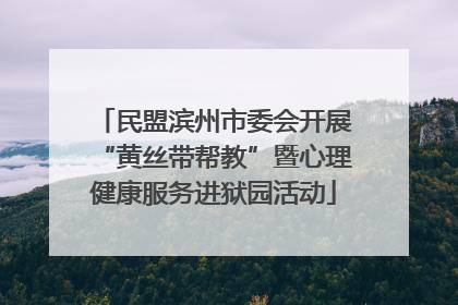 民盟滨州市委会开展“黄丝带帮教”暨心理健康服务进狱园活动