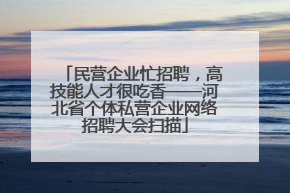 民营企业忙招聘，高技能人才很吃香——河北省个体私营企业网络招聘大会扫描