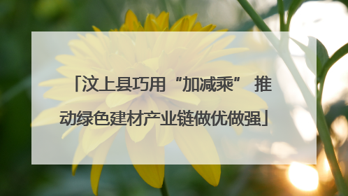 汶上县巧用“加减乘” 推动绿色建材产业链做优做强