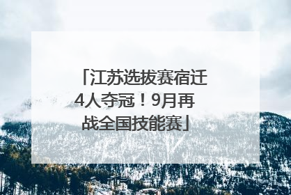 江苏选拔赛宿迁4人夺冠！9月再战全国技能赛