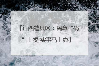 江西赣县区：民意“码”上提 实事马上办