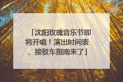 沈阳玫瑰音乐节即将开唱！演出时间表、接驳车指南来了