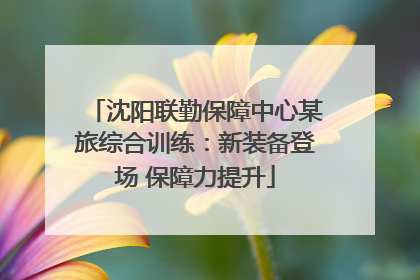 沈阳联勤保障中心某旅综合训练：新装备登场 保障力提升
