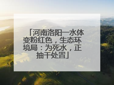 河南洛阳一水体变粉红色，生态环境局：为死水，正抽干处置