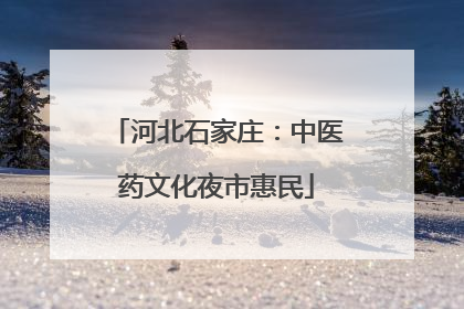 河北石家庄：中医药文化夜市惠民