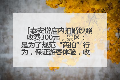 泰安岱庙内拍婚纱照收费300元，景区：是为了规范“商拍”行为，保证游客体验，收取费用全部上交国库