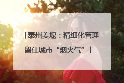 泰州姜堰：精细化管理留住城市“烟火气”