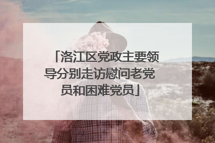 洛江区党政主要领导分别走访慰问老党员和困难党员