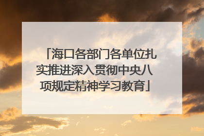 海口各部门各单位扎实推进深入贯彻中央八项规定精神学习教育