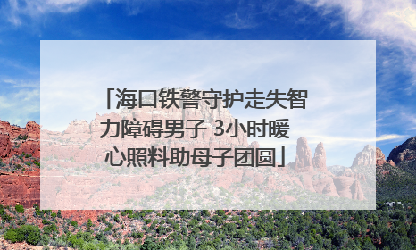 海口铁警守护走失智力障碍男子 3小时暖心照料助母子团圆