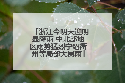 浙江今明天迎明显降雨 中北部地区雨势猛烈宁绍衢州等局部大暴雨