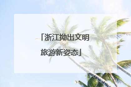 浙江拗出文明旅游新姿态