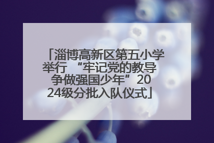 淄博高新区第五小学举行 “牢记党的教导 争做强国少年”2024级分批入队仪式