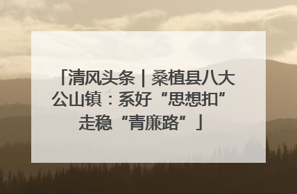 清风头条｜桑植县八大公山镇：系好“思想扣” 走稳“青廉路”