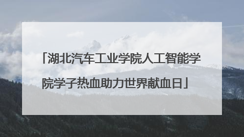 湖北汽车工业学院人工智能学院学子热血助力世界献血日