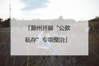 滁州开展“公款私存”专项整治