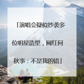 演唱会疑似抄袭多位明星造型，网红何秋亊：不是我的错