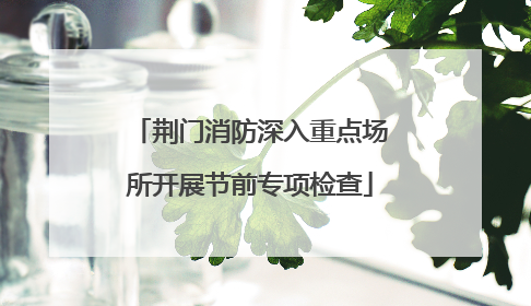 荆门消防深入重点场所开展节前专项检查