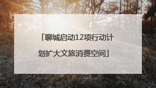 聊城启动12项行动计划扩大文旅消费空间