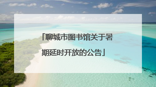 聊城市图书馆关于暑期延时开放的公告