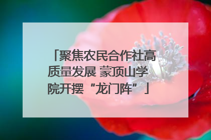 聚焦农民合作社高质量发展 蒙顶山学院开摆“龙门阵”