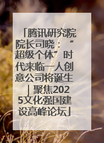 腾讯研究院院长司晓：“超级个体”时代来临一人创意公司将诞生｜聚焦2025文化强国建设高峰论坛