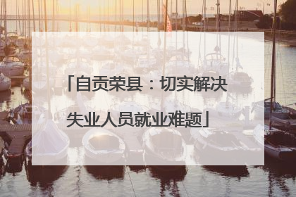 自贡荣县：切实解决失业人员就业难题