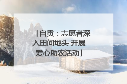 自贡：志愿者深入田间地头 开展爱心助农活动