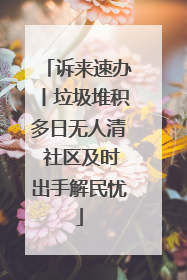 诉来速办丨垃圾堆积多日无人清 社区及时出手解民忧