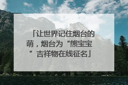 让世界记住烟台的萌，烟台为“熊宝宝”吉祥物在线征名