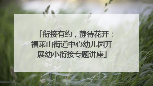 衔接有约，静待花开：福莱山街道中心幼儿园开展幼小衔接专题讲座