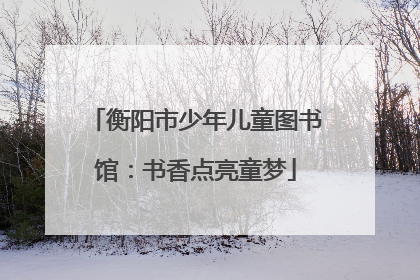 衡阳市少年儿童图书馆:书香点亮童梦