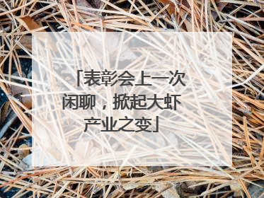 表彰会上一次闲聊，掀起大虾产业之变