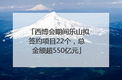 西博会期间乐山拟签约项目22个，总金额超550亿元