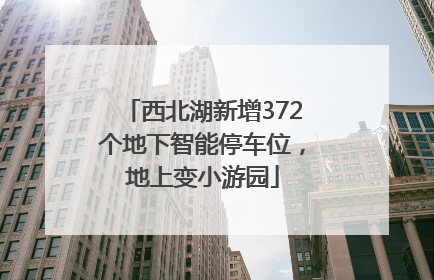 西北湖新增372个地下智能停车位，地上变小游园