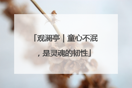 观澜亭｜童心不泯，是灵魂的韧性