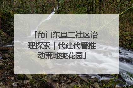 角门东里三社区治理探索｜代建代管推动荒地变花园