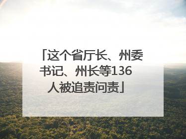 这个省厅长、州委书记、州长等136人被追责问责
