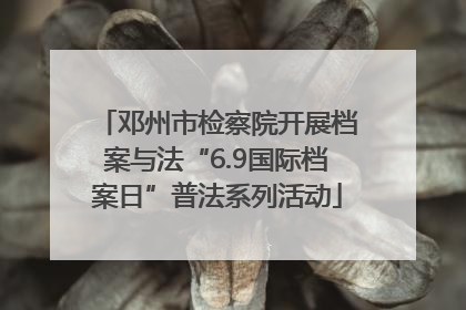 邓州市检察院开展档案与法“6.9国际档案日”普法系列活动