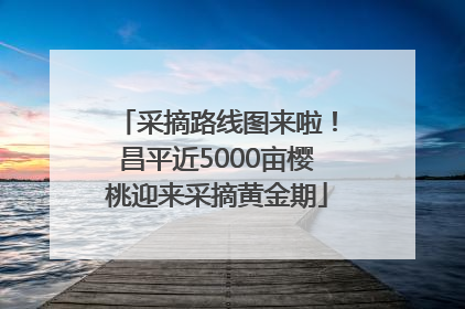 采摘路线图来啦！昌平近5000亩樱桃迎来采摘黄金期